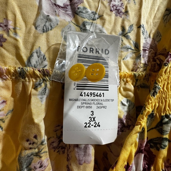 Torrid Yellow Floral Blouse - Picture 3 of 3